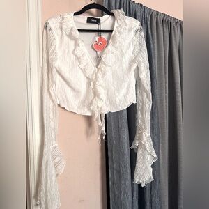 Summer super cute white two piece lace set